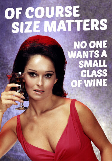 Size Matters Glass Of Wine Blank Card