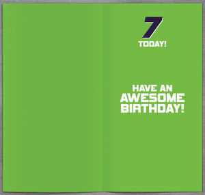 Gaming Zone 7th Birthday Card With Detachable Door Hanger