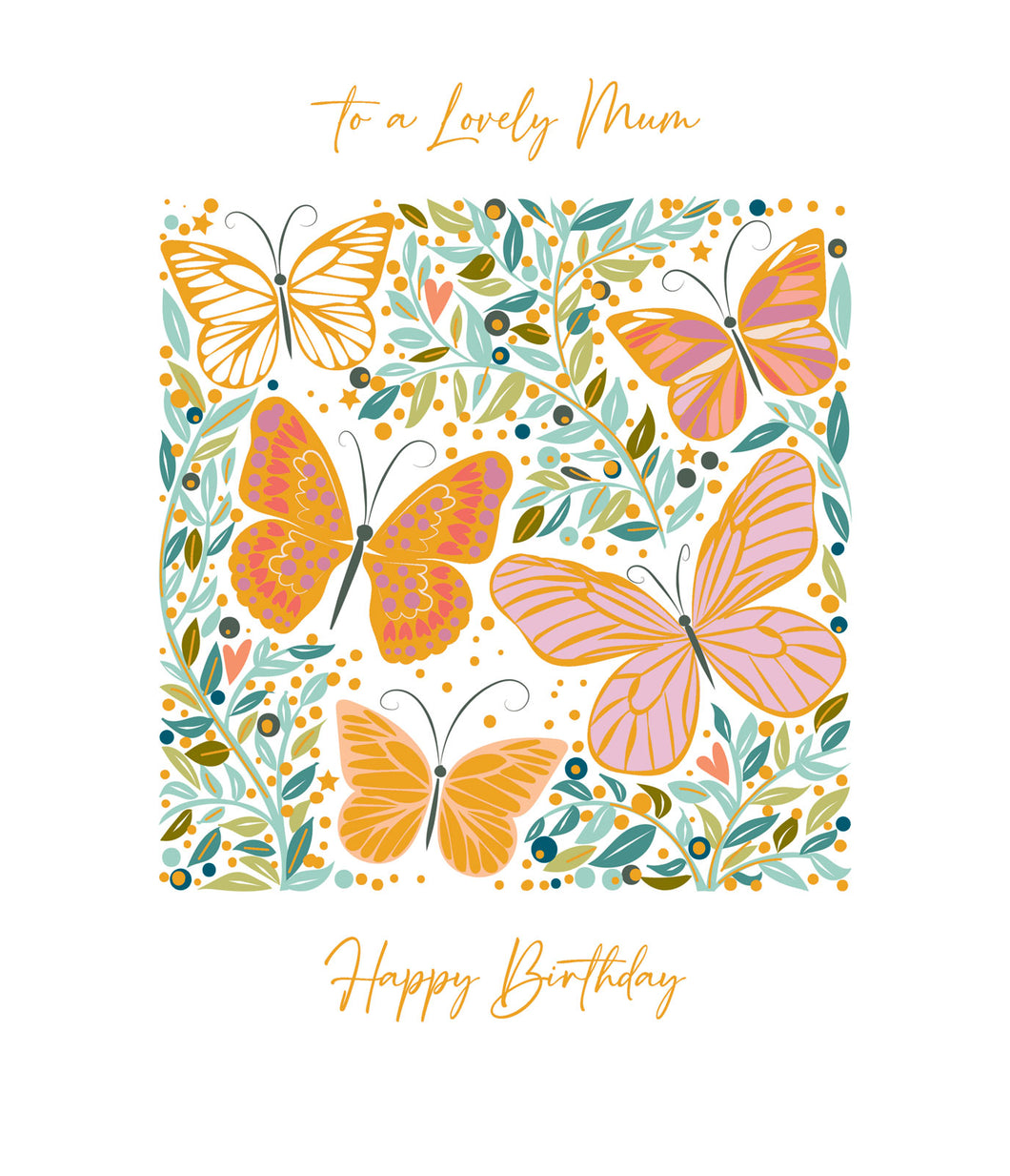 Butterflies Mum Birthday Card