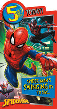 Load image into Gallery viewer, Spider-man 5th Birthday Card
