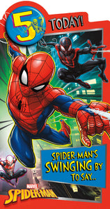 Spider-man 5th Birthday Card