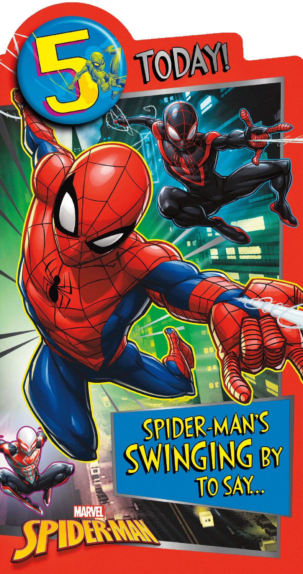 Spider-man 5th Birthday Card