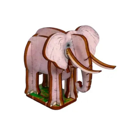 Elephant 3D Pop Up Wooden Postcard