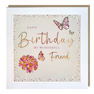 Butterflies Wonderful Friend Birthday Card