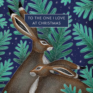 To The One I Love Hare Christmas Card