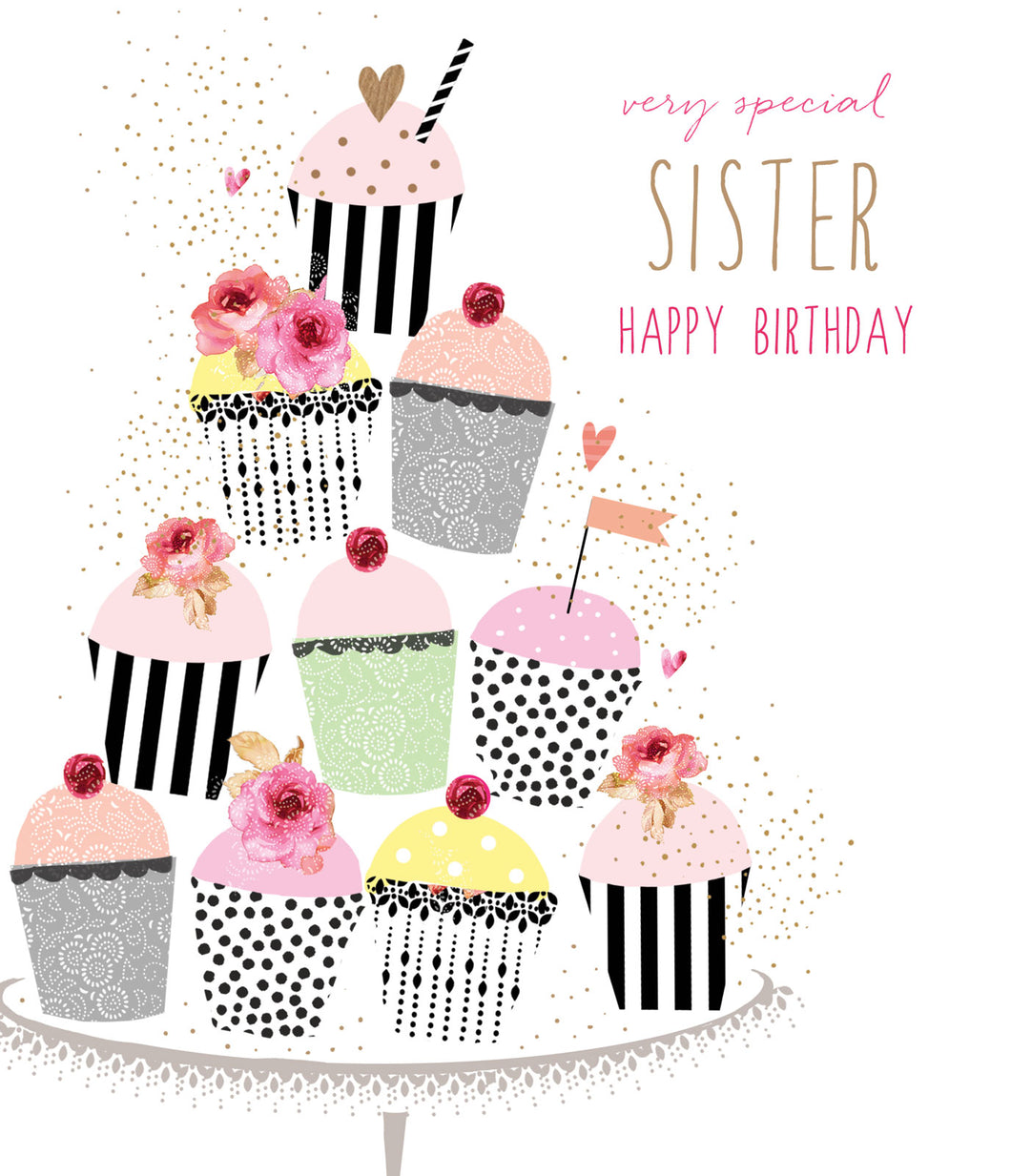 Cupcakes Sister Birthday Card