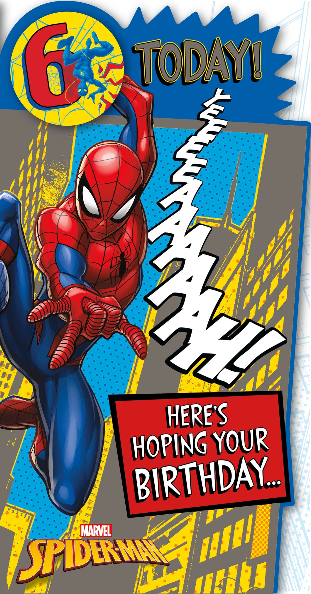 Spider-man 6th Birthday Card