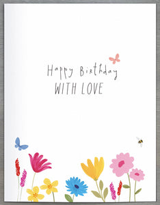 Flowers & Butterflies Daughter Birthday Card