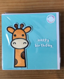 Hudson Giraffe Patch Birthday Card