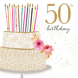 Birthday Cake 50th Birthday Card