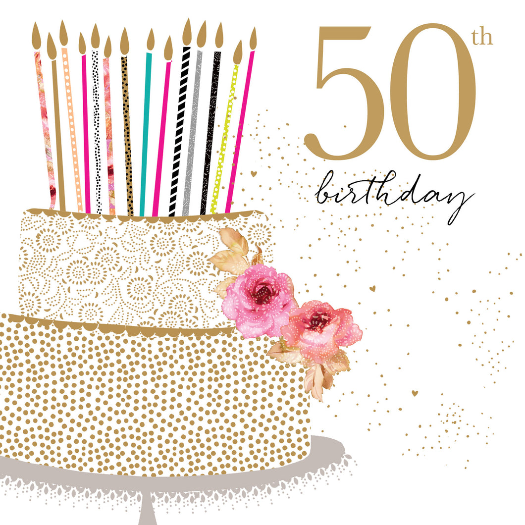 Birthday Cake 50th Birthday Card