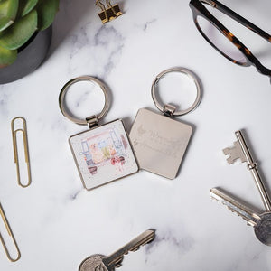 ‘ Paws For A Picnic’ Dog And Land Rover  Keyring