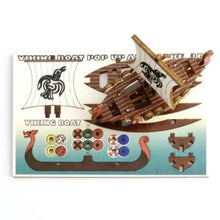 Load image into Gallery viewer, Viking Boat 3D Pop Up Wooden Postcard
