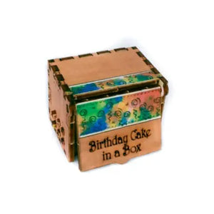 Birthday Cake Box 3D Pop Up Wooden Postcard