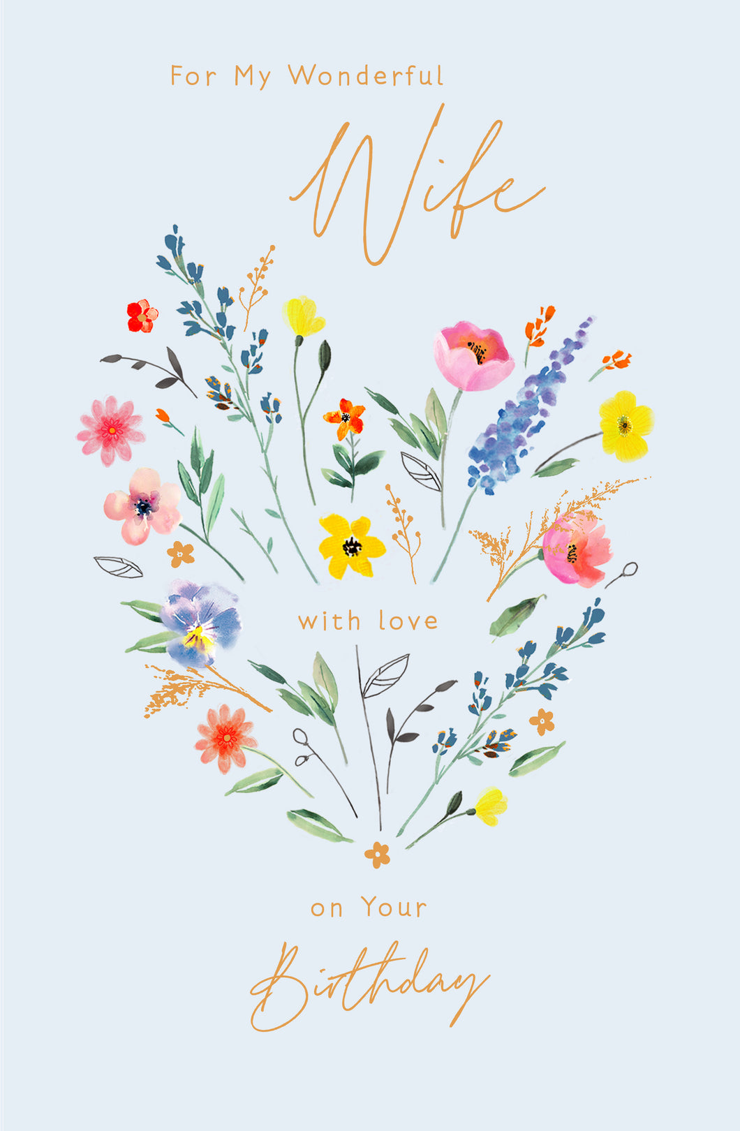 Flowers Wife Birthday Card