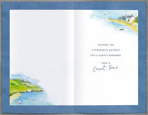 Coast And Harbour Scene Birthday Card