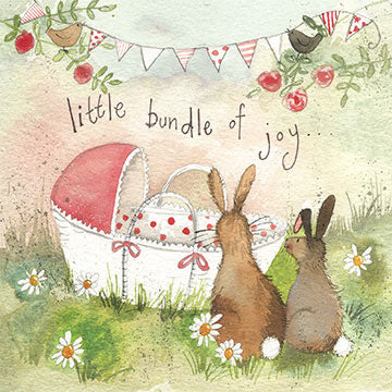 Bundle Of Joy Rabbits New Baby Card