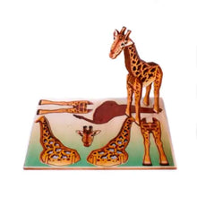 Load image into Gallery viewer, Giraffe 3D Pop Up Wooden Postcard
