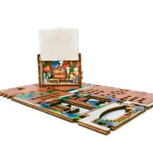 Load image into Gallery viewer, Birthday Cake Box 3D Pop Up Wooden Postcard
