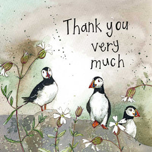 Puffin Thank You Card by Alex Clark