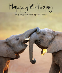 Elephant Hugs Birthday Card