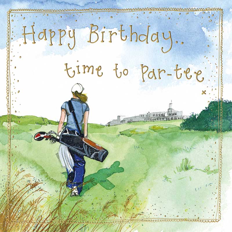 Lady Golfer Birthday Card by Alex Clark