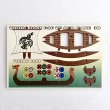 Load image into Gallery viewer, Viking Boat 3D Pop Up Wooden Postcard
