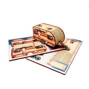 Caravan 3D Pop Up Wooden Postcard