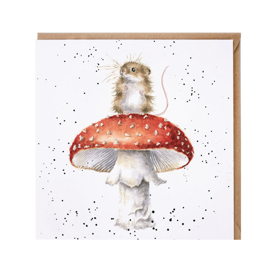 Mouse On A Mushroom Blank Card by Wrendale Designs