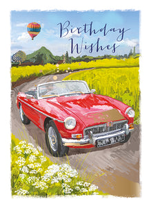 Red Classic Car Birthday Card