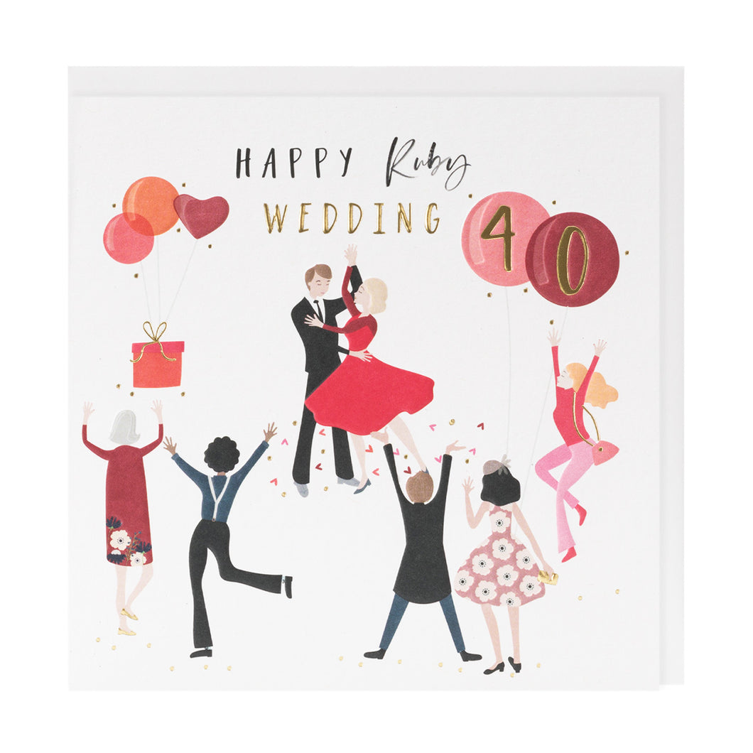 40th Ruby Wedding Anniversary Card