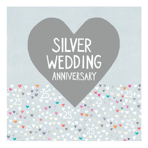 25th Silver Anniversary Card