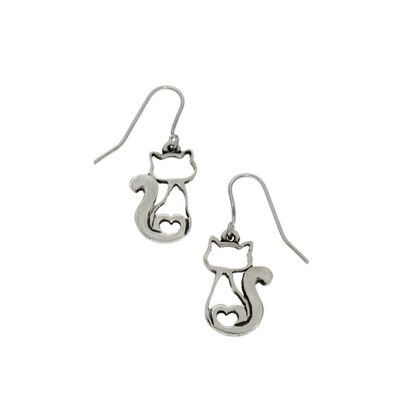 Pewter Cat Earrings