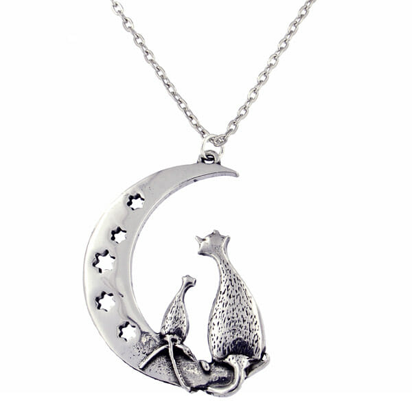 Pewter Cat Pendant Necklace