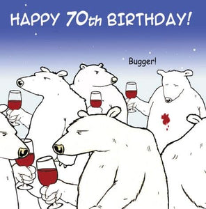 70th Polar Bear Birthday Card