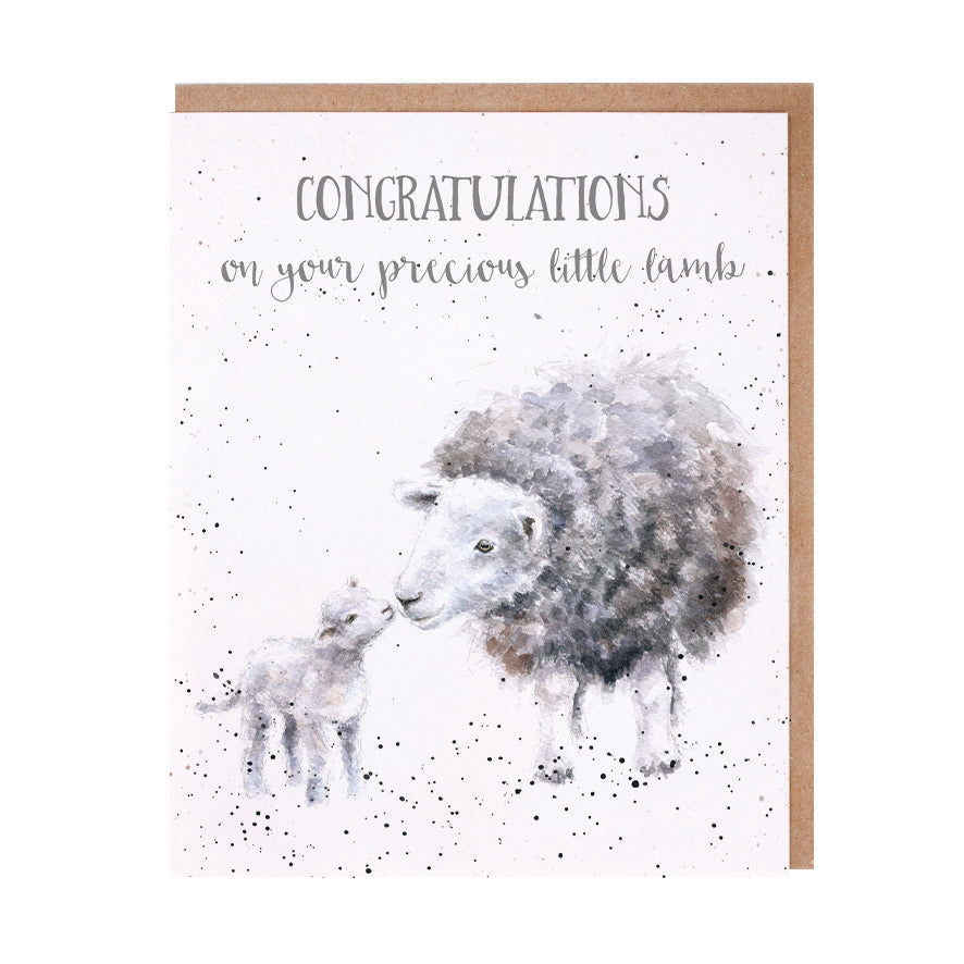 Lamb Congratulations Baby Card by Wrendale Designs