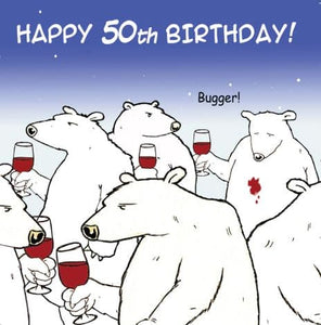 50th Polar Bear Birthday Card