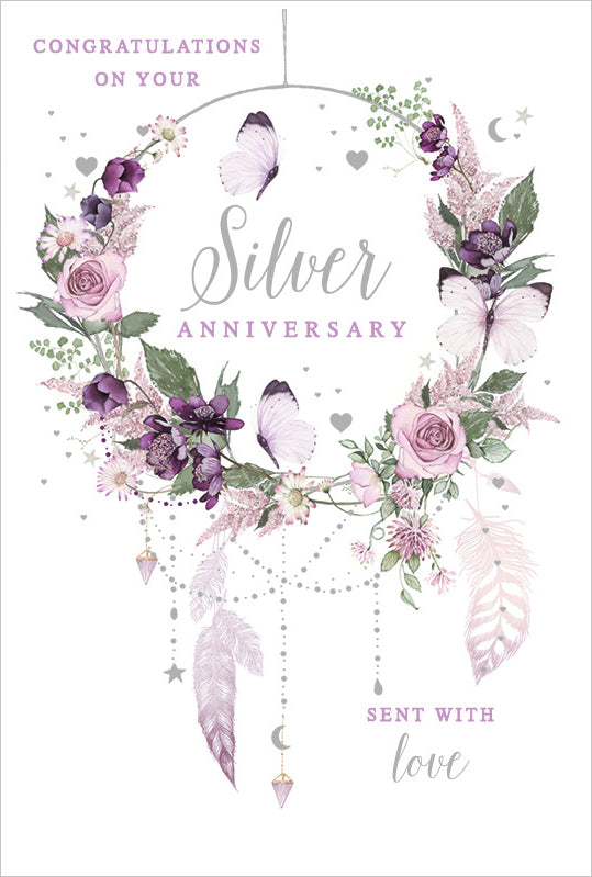 25th Silver Wedding Anniversary Card