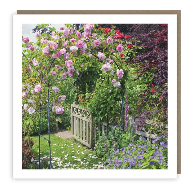 Pink Rose Arch Card