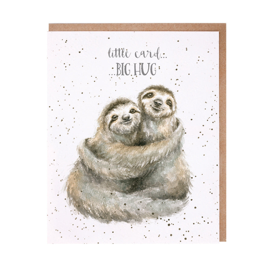 Hugging Sloth Blank Card by Wrendale Designs