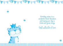 Load image into Gallery viewer, Great Grandson Tiger Birthday Card
