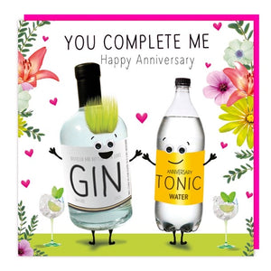 Gin & Tonic Fluff Anniversary Card