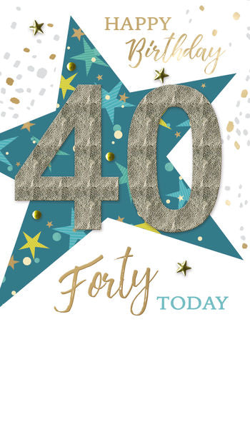 Stars 40th Birthday Card