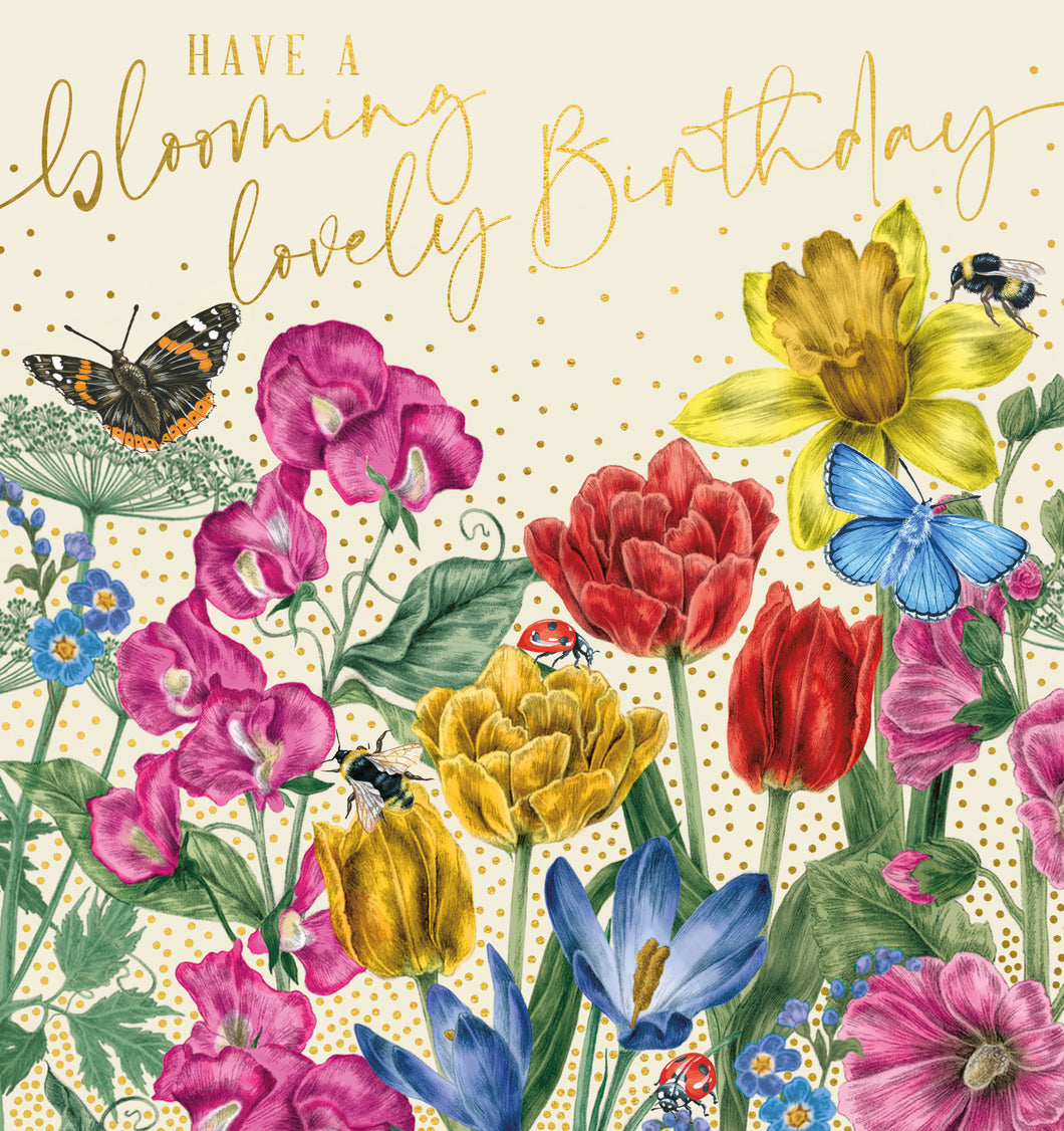 Blooming Lovely Birthday Card with Bugs