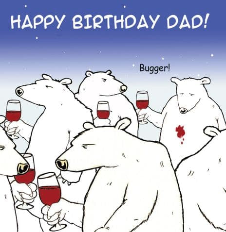 Dad Polar Bear Birthday Card