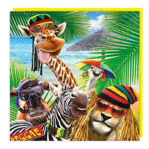 Fun African Wild Animals Lenticular 3D Blank Card