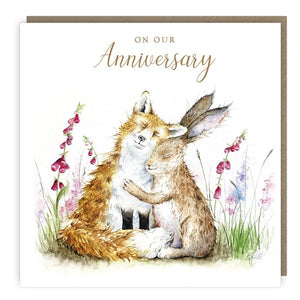 Our Anniversary Fox & Hare Card