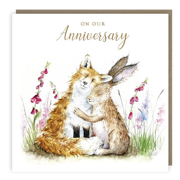 Our Anniversary Fox & Hare Card