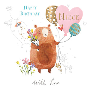 Niece Bear Birthday Card