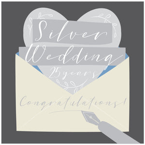 25th Silver Wedding Anniversary Card